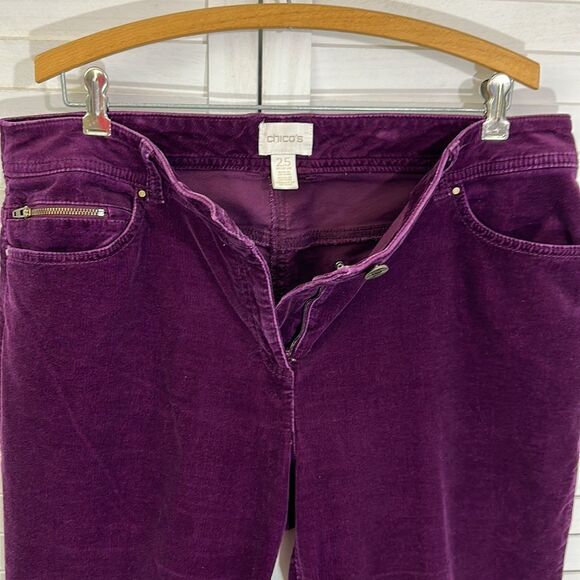 Chico's Corduroy Pants Size 2.5 (14) Stretch Purple - Picture 9 of 14